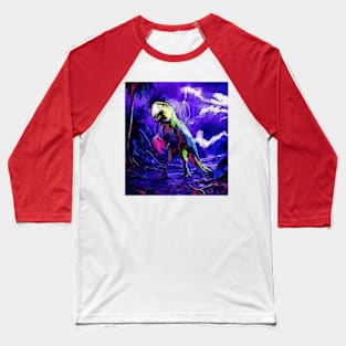 watercolor parrot dinosaur storm nightmare Baseball T-Shirt